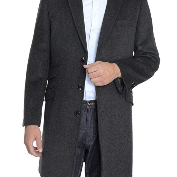 Charcoal Cashmere and Wool Overcoat - J. Reid Menswear
